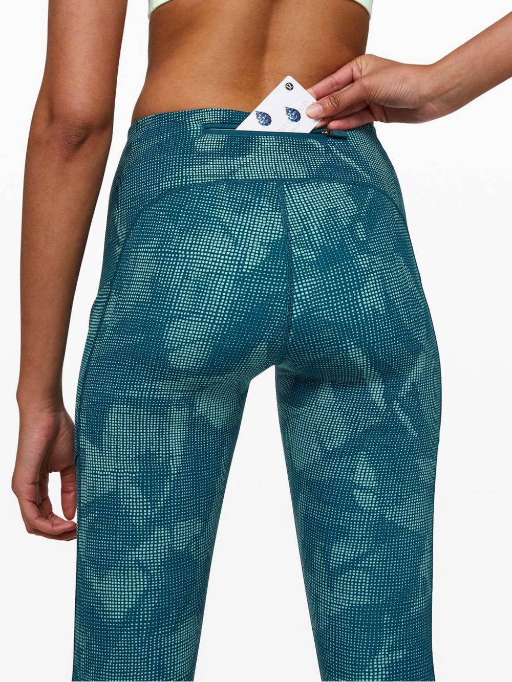 10. Lululemon Speed Up Tight 28" Illusion Tidal Teal Bermuda Teal size 6 - Picture 4 of 12